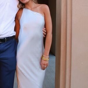 La Lune One Shoulder Cowl Back Maxi Shoba Joy Dress